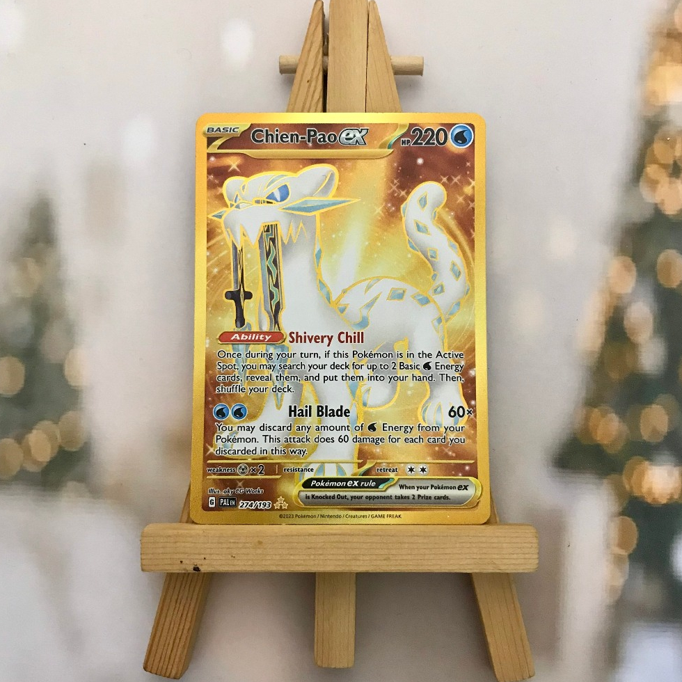 Thẻ hình Pokemon Chien-Pao ex 274/193 - Lá bài lẻ Paldea Evolved Gold Secret Rare tiếng Anh chính hãng