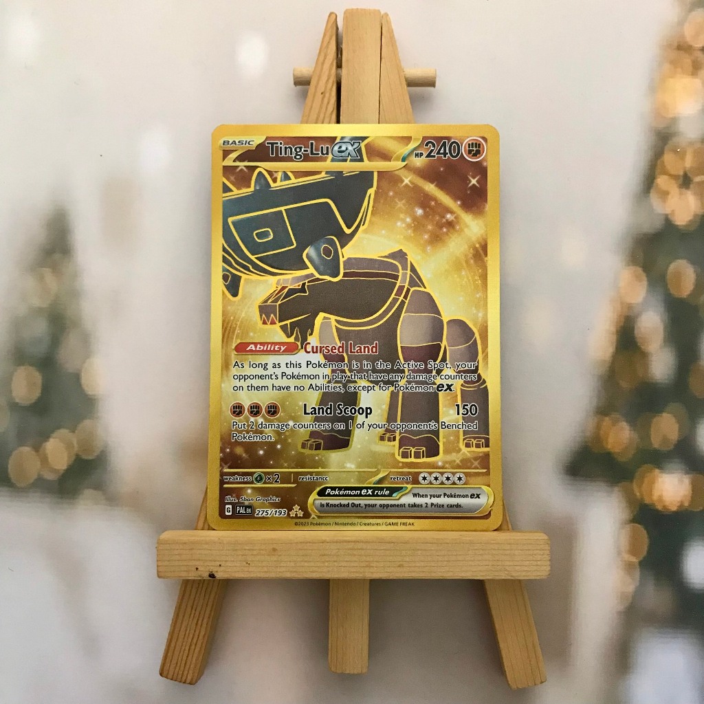 Thẻ hình Pokemon Ting-Lu ex 275/193 - Lá bài lẻ Paldea Evolved Gold Secret Rare tiếng Anh chính hãng