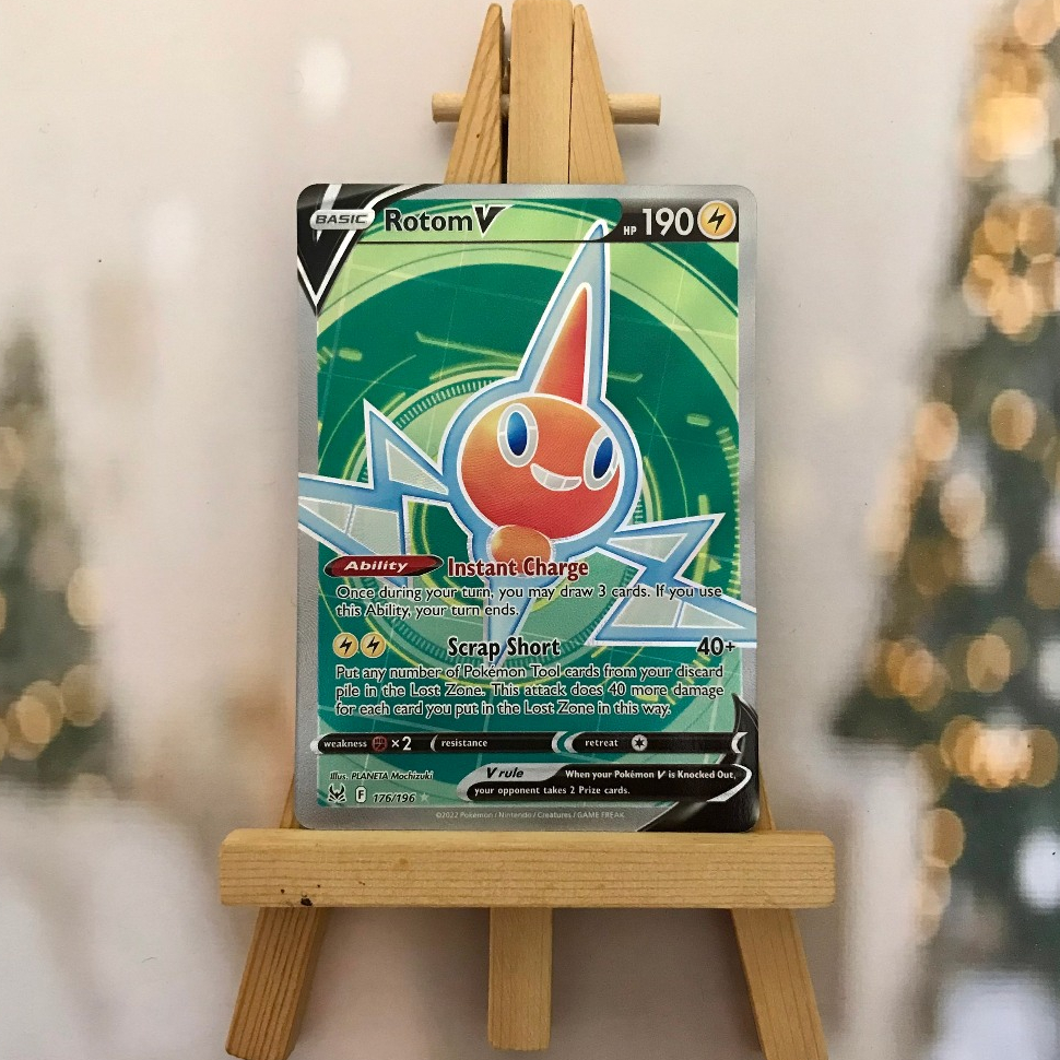 Thẻ hình Pokemon Rotom V 176/196 - Lá bài lẻ Lost Origin Full Art Ultra Rare tiếng Anh chính hãng