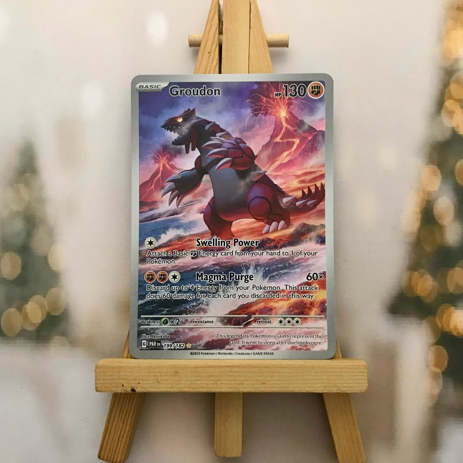 Thẻ hình Pokemon Groudon 199/182 - Lá bài lẻ Scarlet & Violet: Paradox Rift Illustration Rare tiếng Anh chính hãng