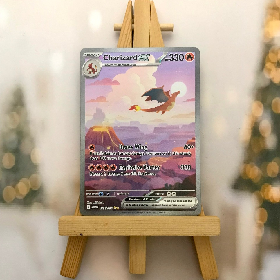 Thẻ hình Pokemon Charizard ex 199/165 - Lá bài lẻ Scarlet & Violet 151 Special Illustration Rare tiếng Anh chính hãng