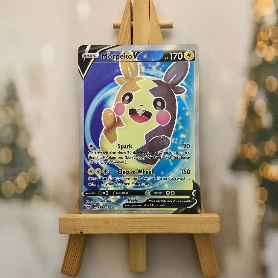Thẻ hình Pokemon Morpeko V 190/202 - Lá bài lẻ Full Art Ultra Rare tiếng Anh chính hãng
