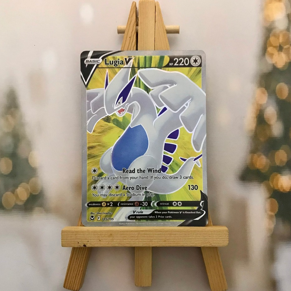 Thẻ hình Pokemon Lugia V 185/195 - Lá bài lẻ Silver Tempest Full Art Ultra Rare tiếng Anh chính hãng