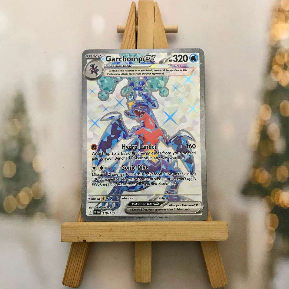 Thẻ hình Pokemon Garchomp ex 219/182 - Lá bài lẻ Paradox Rift Full Art Secret Rare tiếng Anh chính hãng