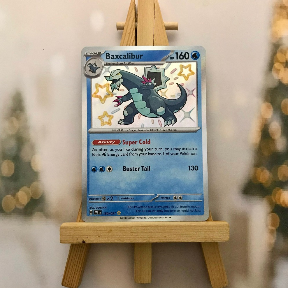 Thẻ hình Pokemon Baxcalibur 130/091 - Lá bài lẻ Paldean Fates Shiny Rare tiếng Anh chính hãng