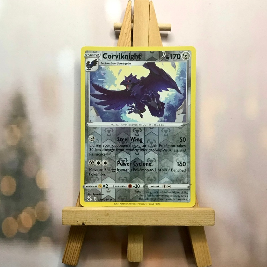 Thẻ hình Pokemon Corviknight 190/264 - Lá bài lẻ Sword & Shield: Fusion Strike Rare Reverse Holo tiếng Anh chính hãng