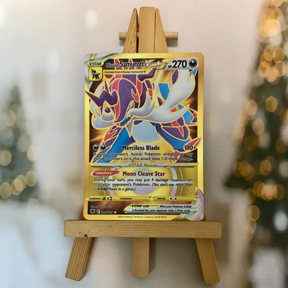 Thẻ hình Pokemon Hisuian Samurott VSTAR 209/189 - Lá bài lẻ Gold Secret tiếng Anh chính hãng