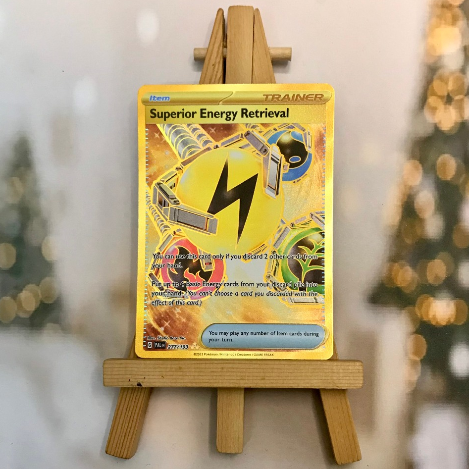 Thẻ hình Pokemon Superior Energy Retrieval 277/193 - Lá bài lẻ Paldea Evolved Gold Secret tiếng Anh chính hãng