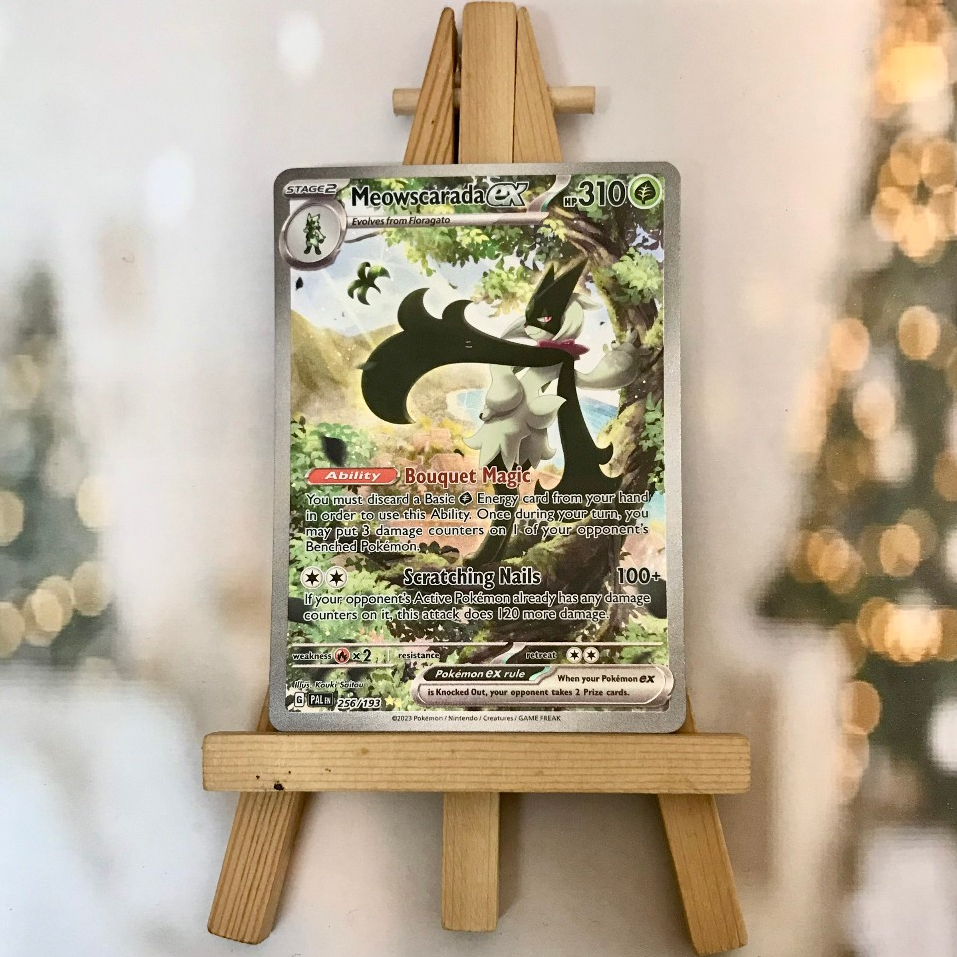 Thẻ hình Pokemon Meowscarada ex 256/193 - Lá bài lẻ Paldea Evolved Special Illustrion Rare tiếng Anh chính hãng