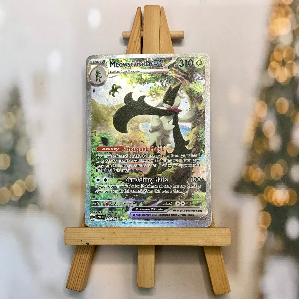 Thẻ hình Pokemon Meowscarada ex 256/193 - Lá bài lẻ Paldea Evolved Special Illustrion Rare tiếng Anh chính hãng