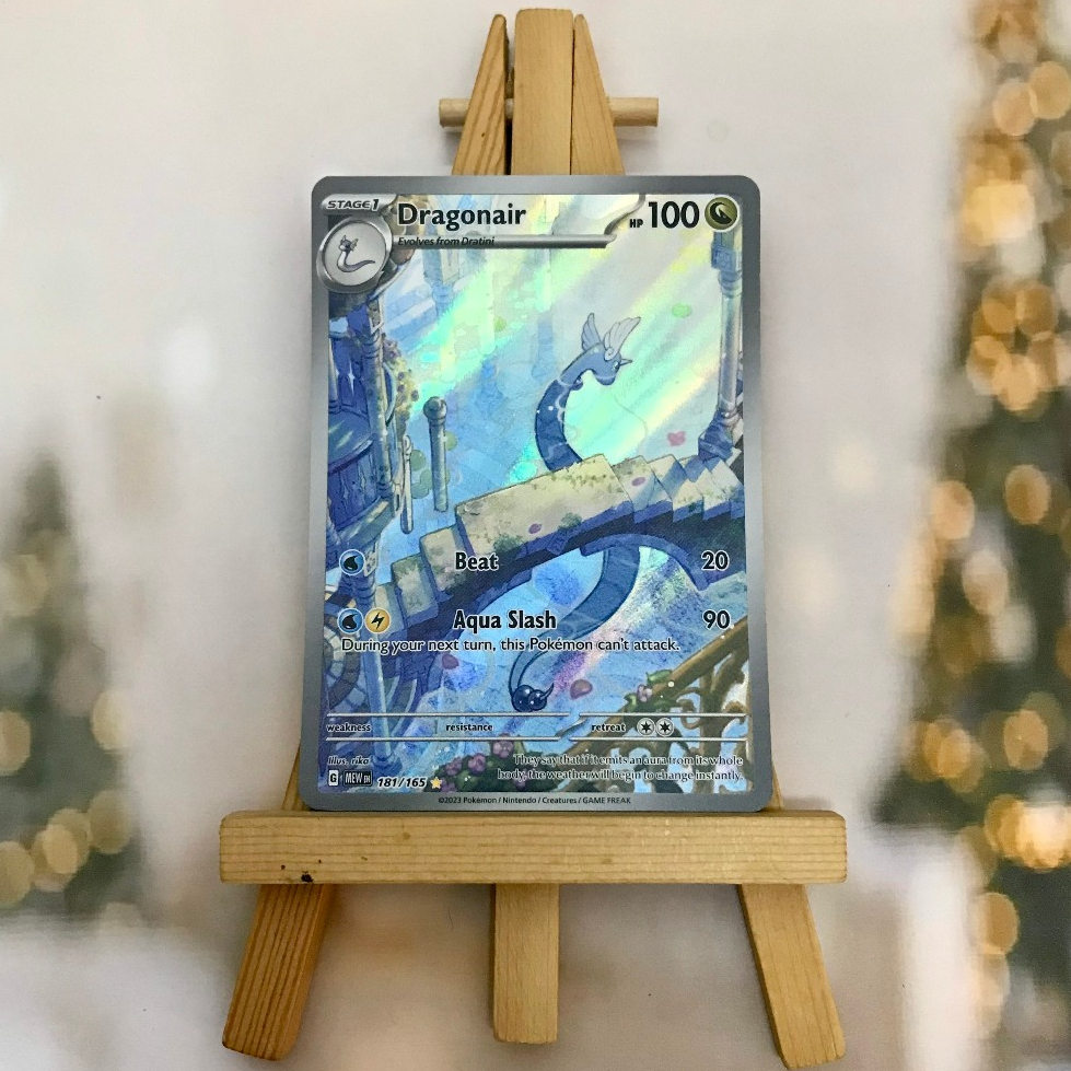 Thẻ hình Pokemon Dragonair 181/165 - Lá bài Scarlet & Violet 151 Illustration Rare tiếng Anh chính hãng
