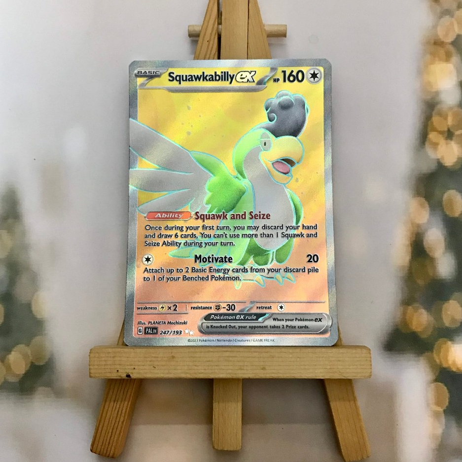 Thẻ hình Pokemon Squawkabilly ex 247/193 -Lá bài Scarlet&Violet Paldea Evolved Full Art Secret Rare tiếng Anh chính hãng