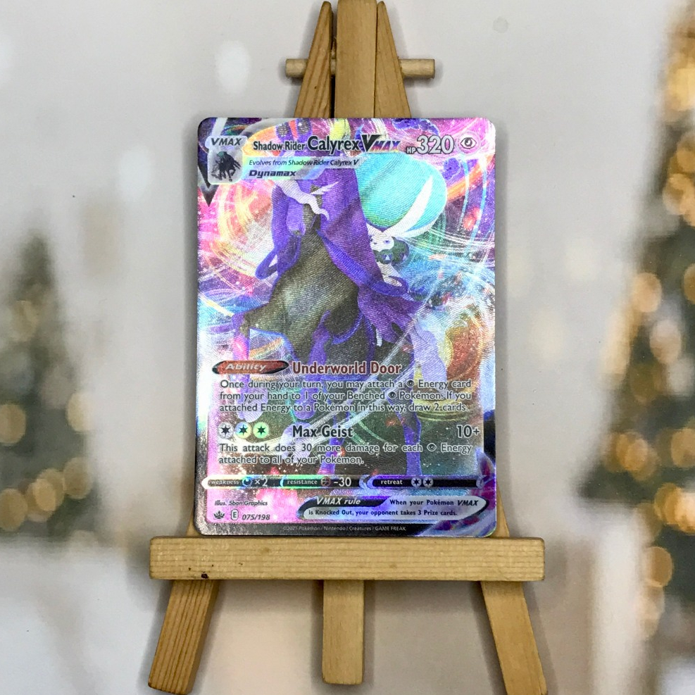 Thẻ Pokemon Shadow Rider Calyrex VMAX 075/198  - Lá bài Sword & Shield: Chilling Reign Ultra Rare tiếng Anh chính hãng
