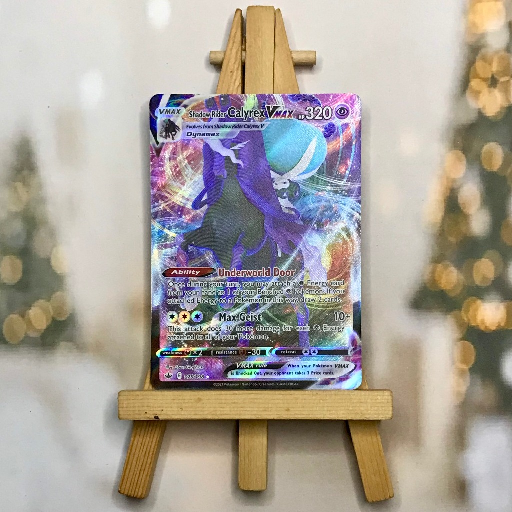 Thẻ Pokemon Shadow Rider Calyrex VMAX 075/198  - Lá bài Sword & Shield: Chilling Reign Ultra Rare tiếng Anh chính hãng
