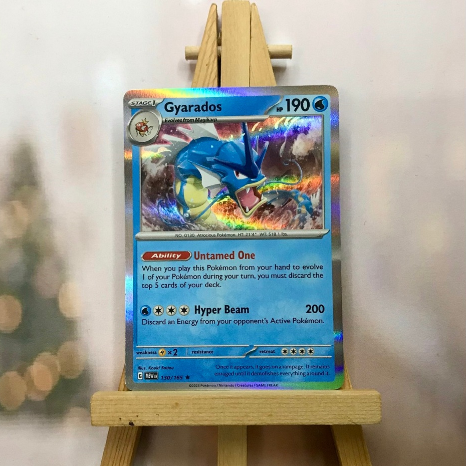 Thẻ hình Pokemon Gyarados 130/165 - Lá bài lẻ Scarlet Violet 151 Rare Reverse Holo tiếng Anh chính hãng