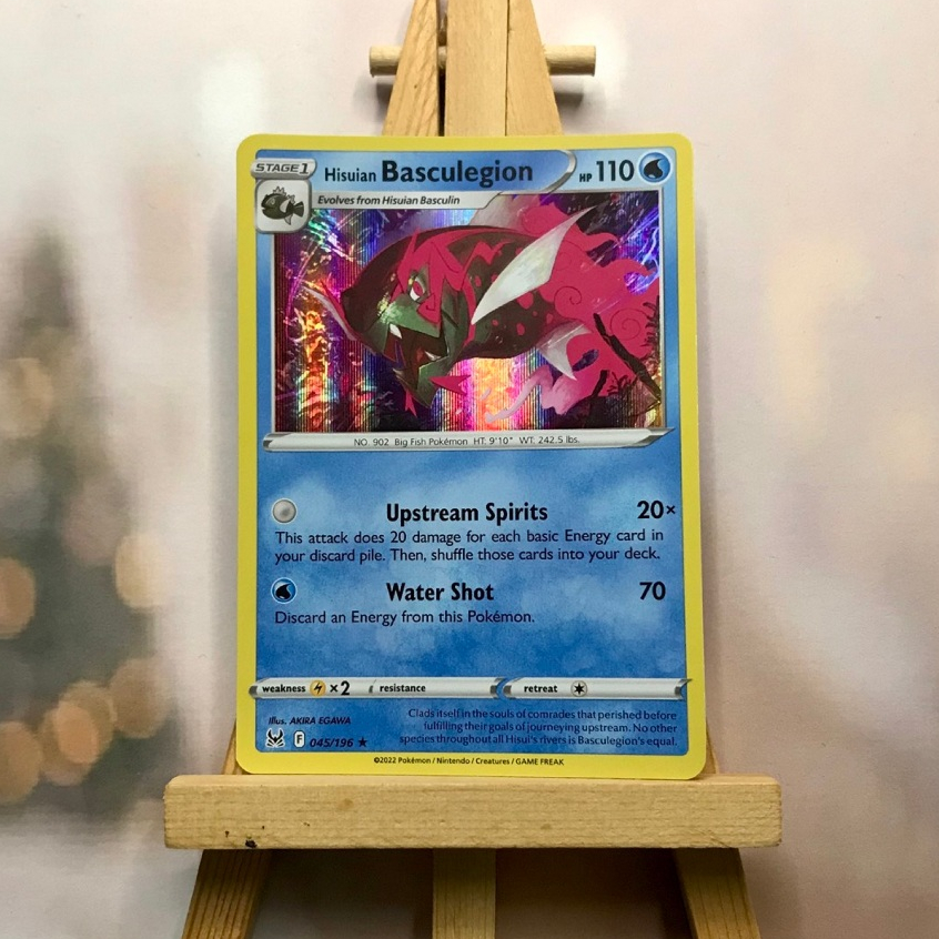 Thẻ hình Pokemon Hisuian Basculegion 045/196 - Lá bài lẻ Lost Origin Holo Rare Reverse Holo tiếng Anh chính hãng