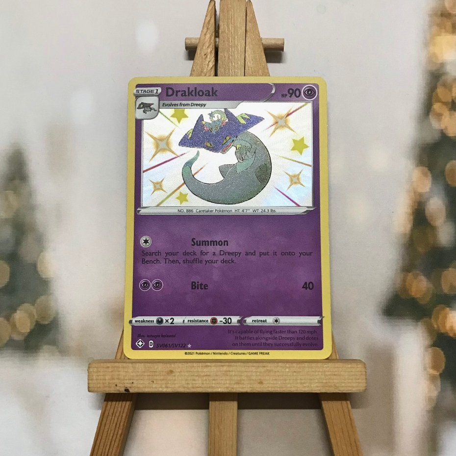 Thẻ hình Pokemon Drakloak SV61/SV122- Bài lẻ Shiny Rare tiếng Anh chính hãng