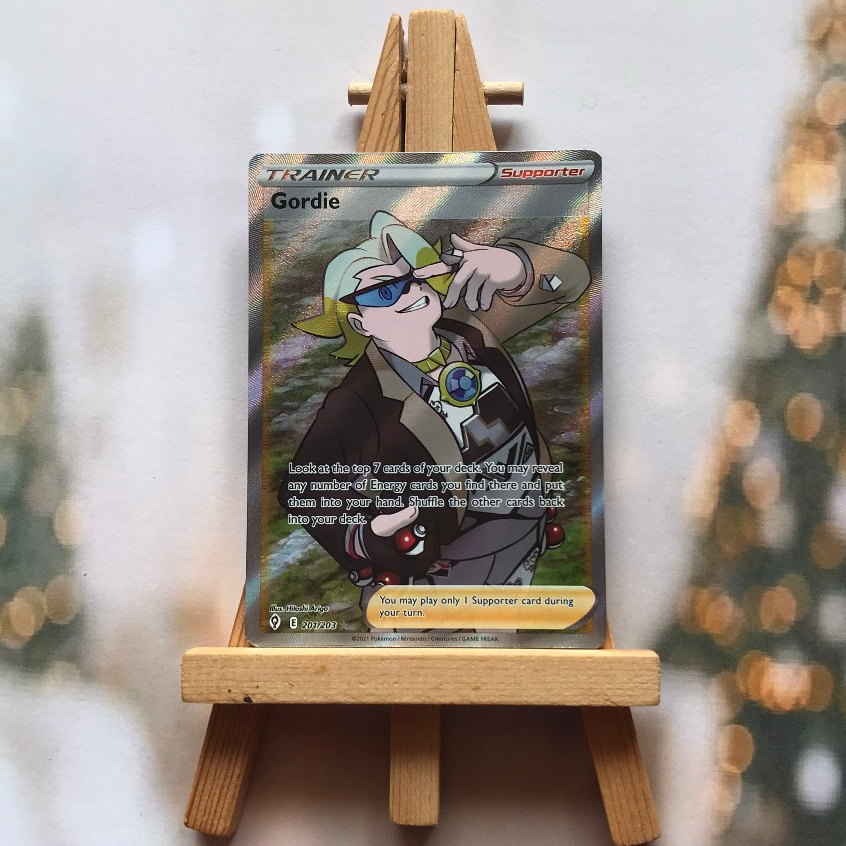 Thẻ hình Pokemon Gordie 201/203 - Lá bài lẻ Full Art Ultra Rare tiếng Anh chính hãng