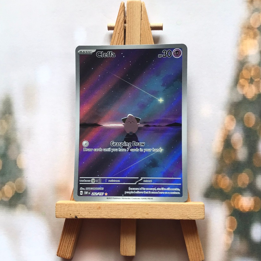 Thẻ hình Pokemon Cleffa 202/197 - Lá bài lẻ Scarlet & Violet: Obsidian Flames Illustration Rare tiếng Anh chính hãng