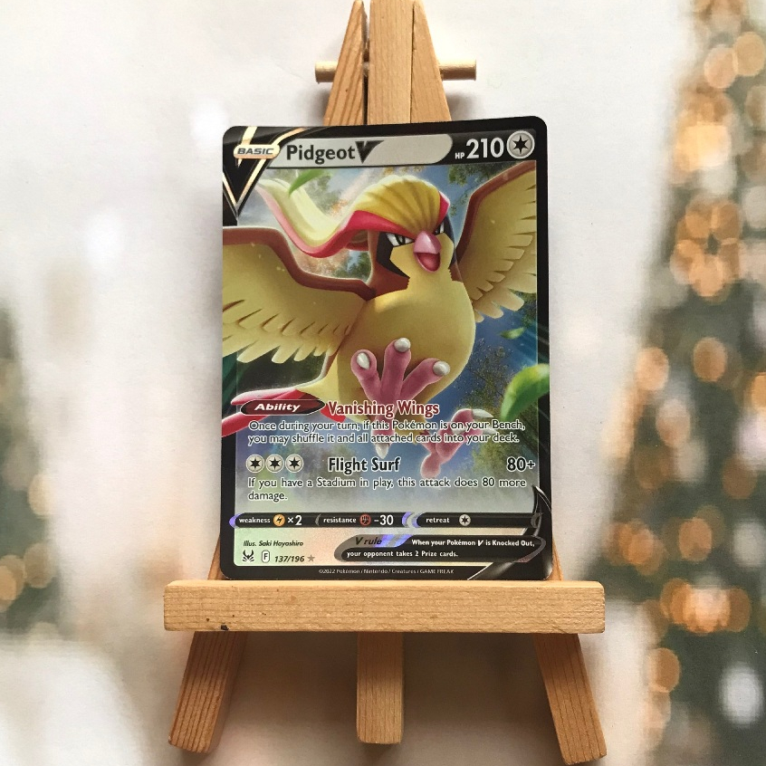 Thẻ hình Pokemon Pidgeot V 137/196 - Lá bài lẻ Lost Origin Ultra Rare tiếng Anh chính hãng