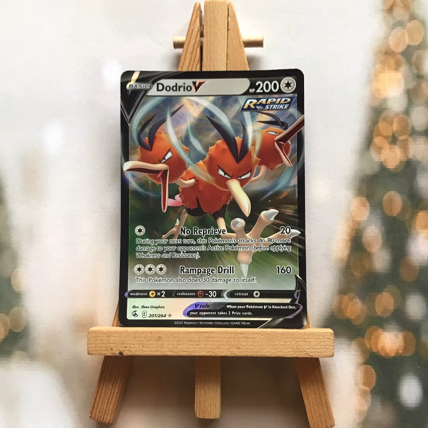 Thẻ hình Pokemon Dodrio V 201/264 - Lá bài Fusion Strike Ultra Rare tiếng Anh chính hãng