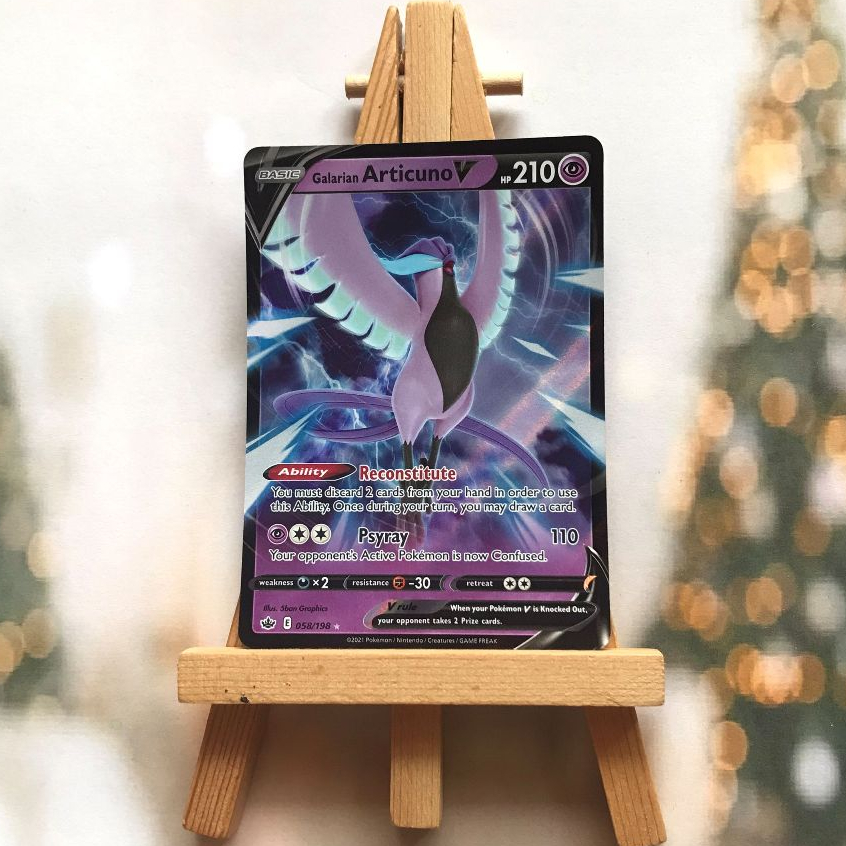 Thẻ hình Pokemon Galarian Articuno V 058/198 - Lá bài lẻ Ultra Rare tiếng Anh chính hãng