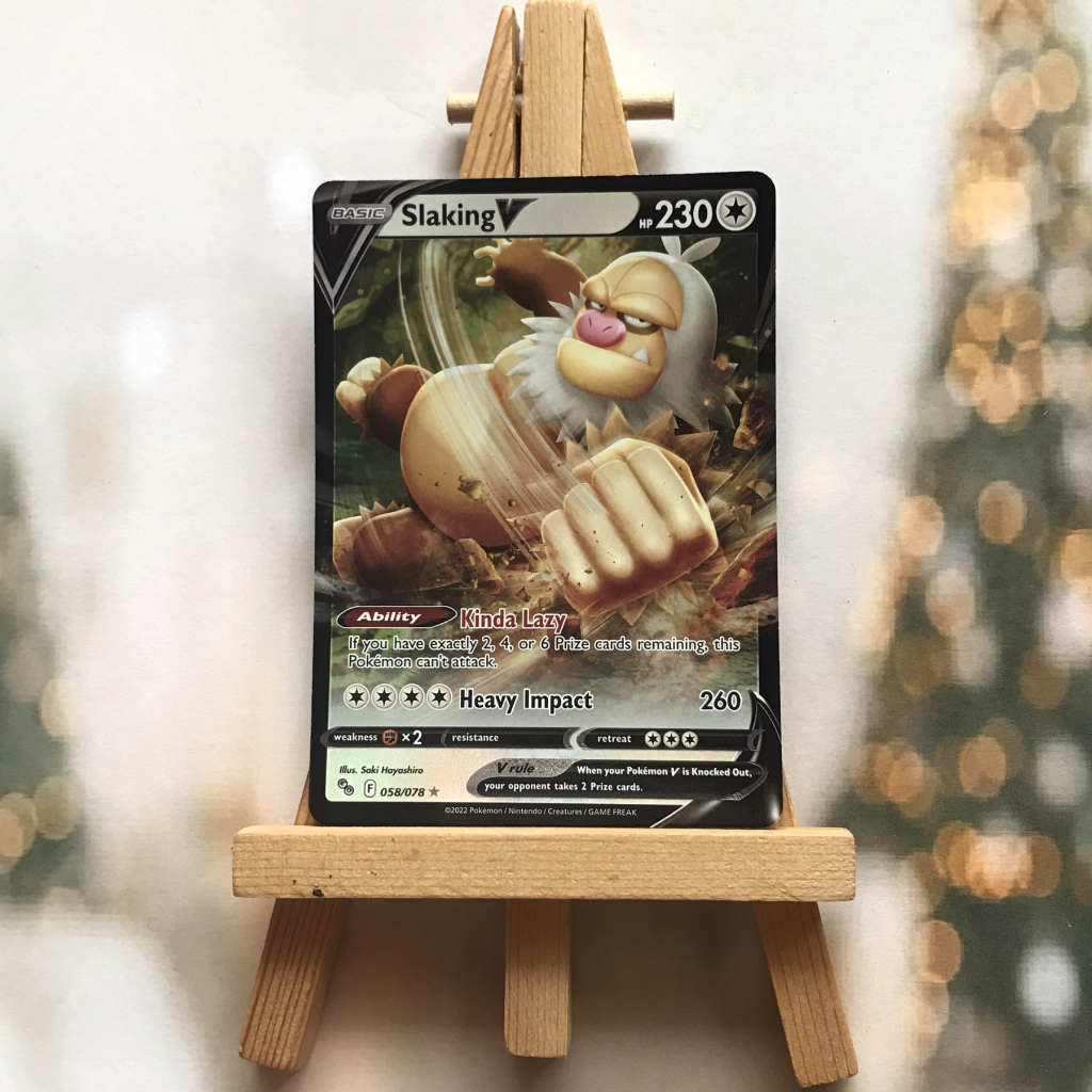 Thẻ hình Slaking V 058/078 - Lá bài lẻ Pokemon Go Ultra Rare tiếng Anh chính hãng