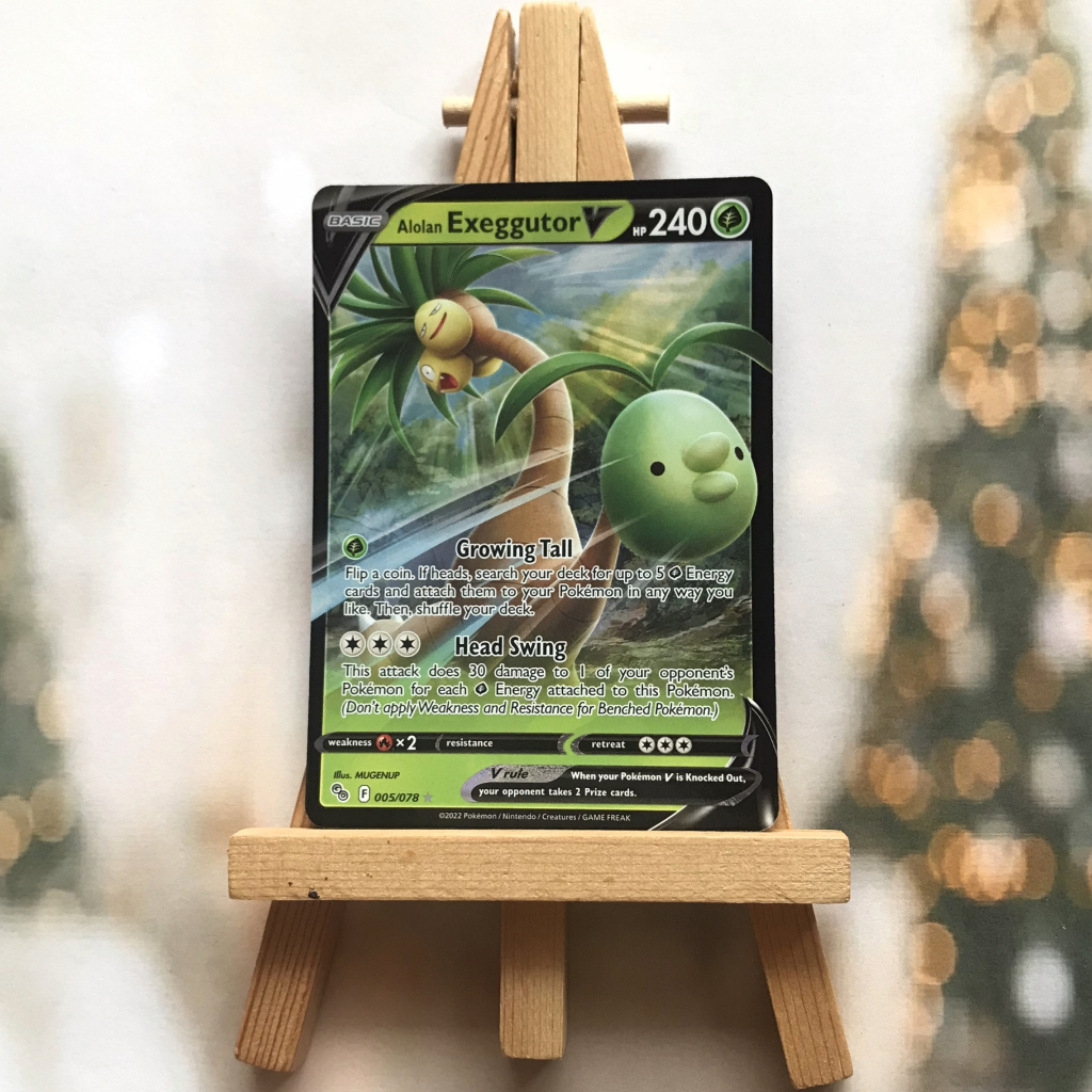 Thẻ hình Alolan Exeggutor V 005/078 - Lá bài lẻ Pokemon Go Ultra Rare tiếng Anh chính hãng