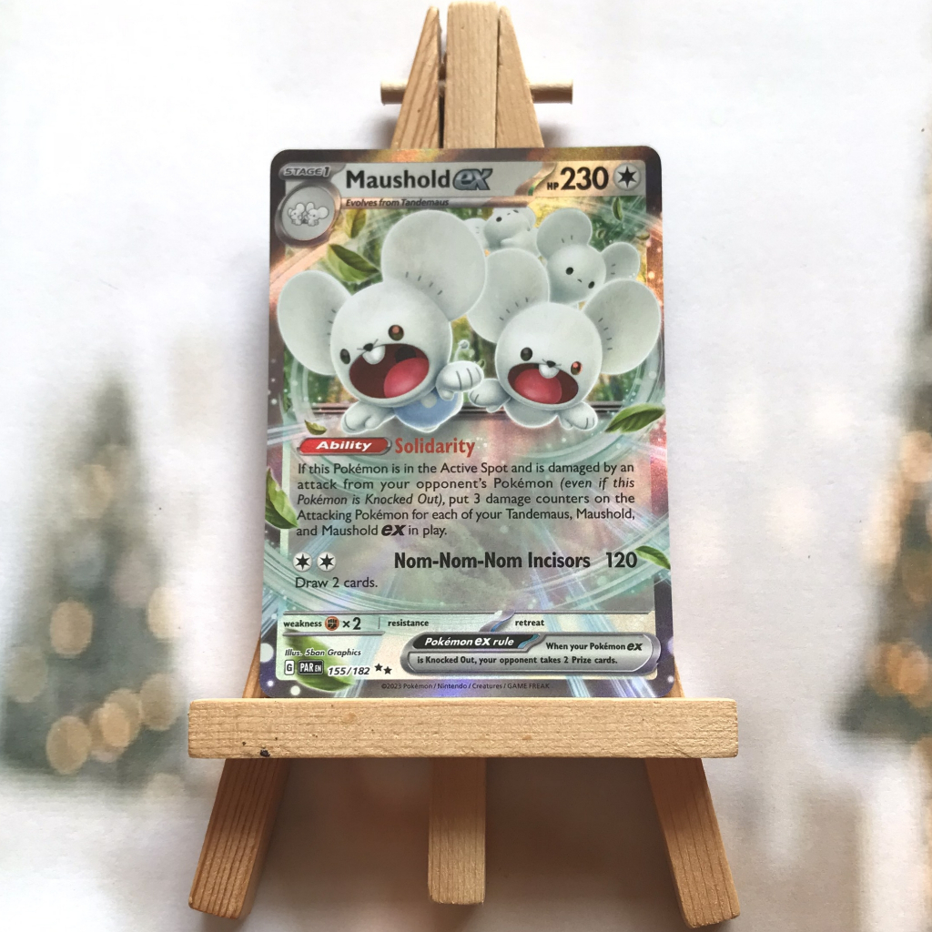 Thẻ hình Pokemon Maushold ex 155/182 (Seal)  - Lá bài lẻ Ultra Rare tiếng Anh chính hãng