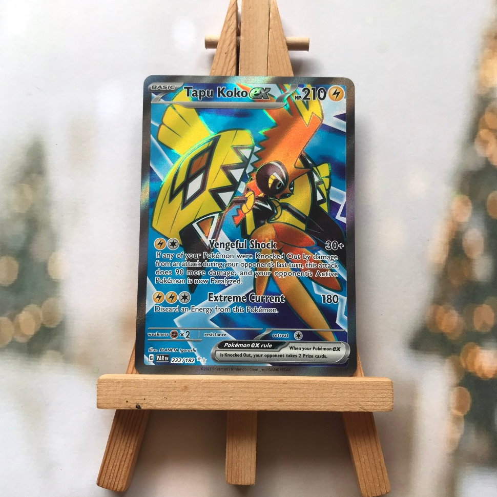 Thẻ hình Pokemon Tapu Koko ex 222/182 - Lá bài lẻ Paradox Rift Full Art Secret Rare tiếng Anh chính hãng