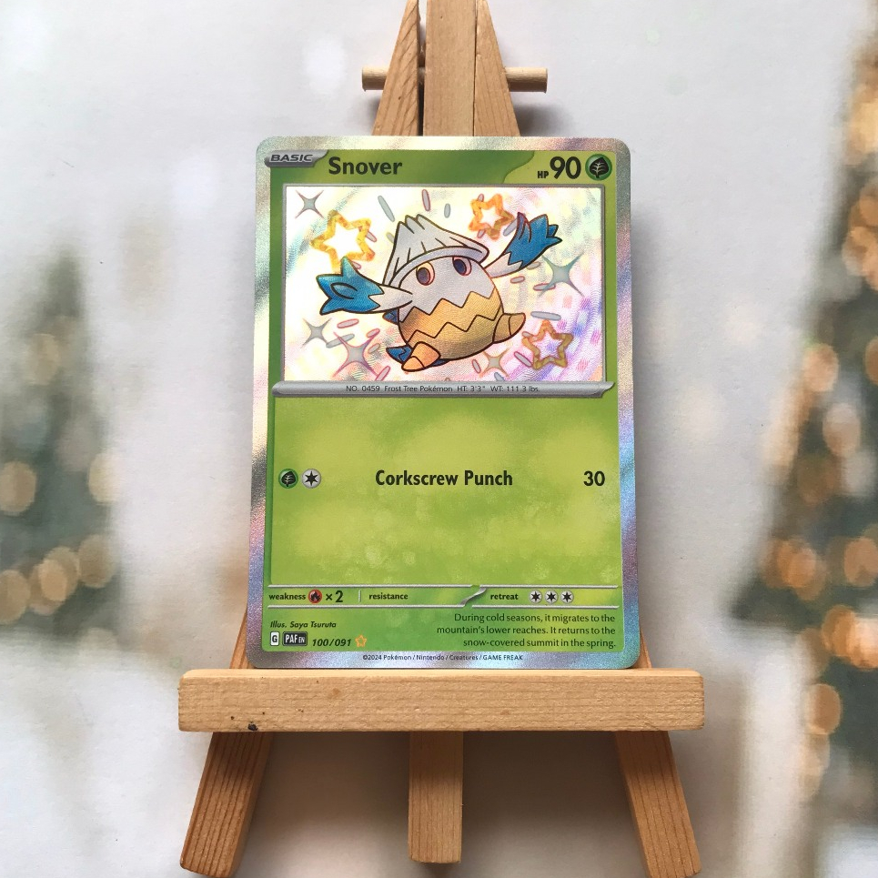 Thẻ hình Pokemon Snover 100/091 - Lá bài lẻ Paldean Fates Shiny Rare tiếng Anh chính hãng