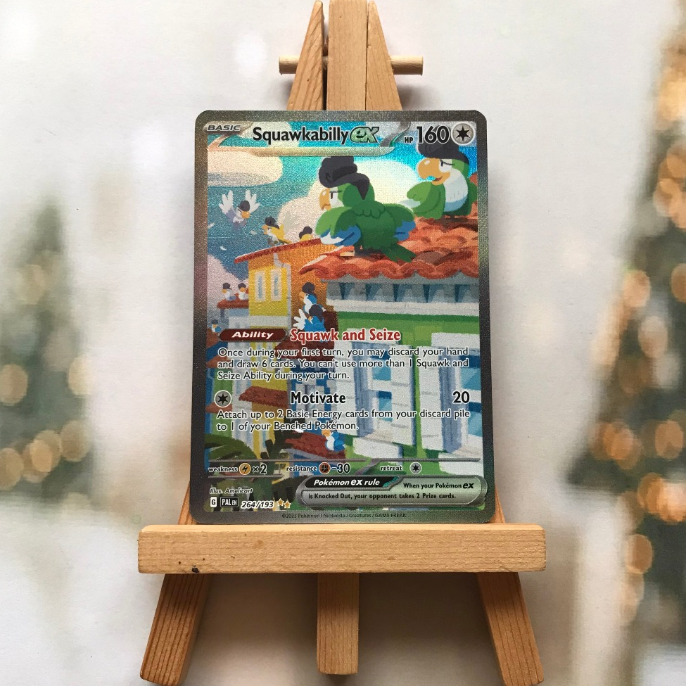 Thẻ Pokemon Squawkabilly ex 264/193 - Lá bài Scarlet&Violet Paldea Evolved Special Illustrion Rare tiếng Anh chính hãng