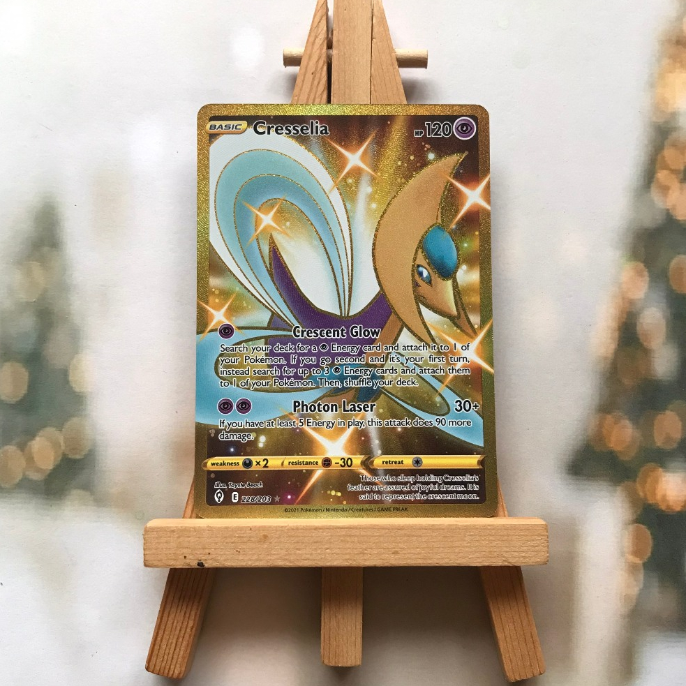Thẻ hình Pokemon Cresselia 228/203 - Lá bài lẻ Secret Rare tiếng Anh chính hãng