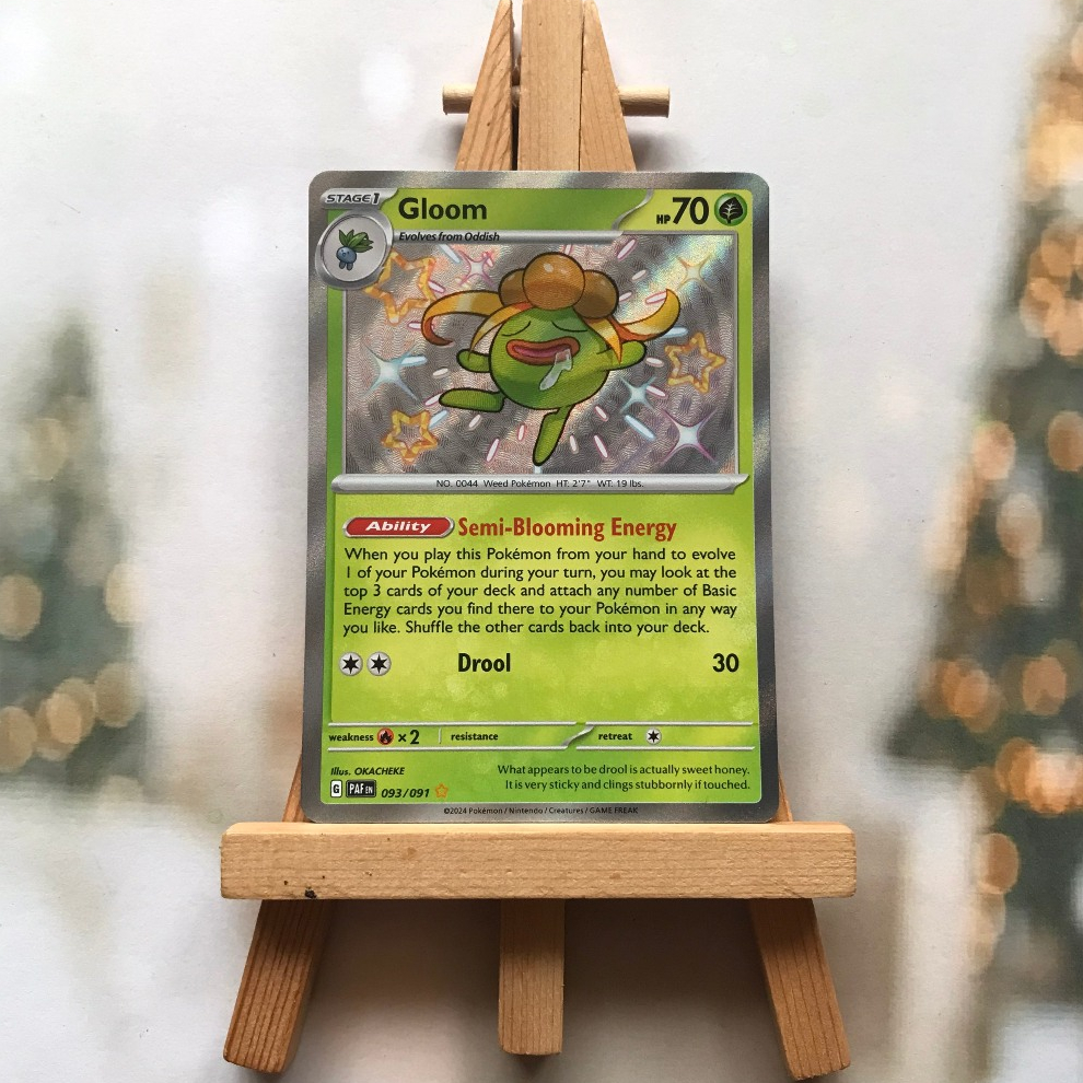 Thẻ hình Pokemon Gloom 093/091 - Lá bài lẻ Paldean Fates Shiny Rare tiếng Anh chính hãng