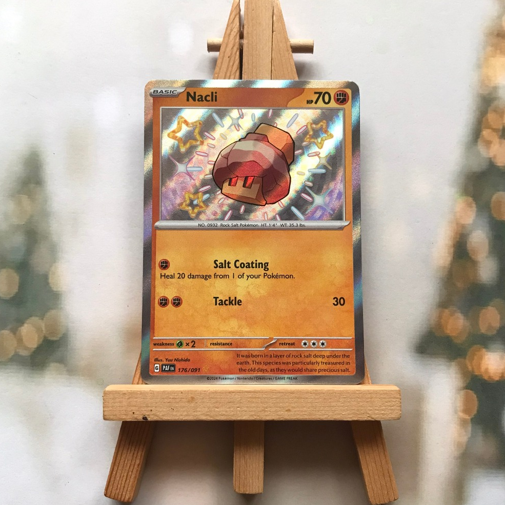 Thẻ hình Pokemon Nacli 176/091 - Lá bài lẻ Paldean Fates Shiny Rare tiếng Anh chính hãng