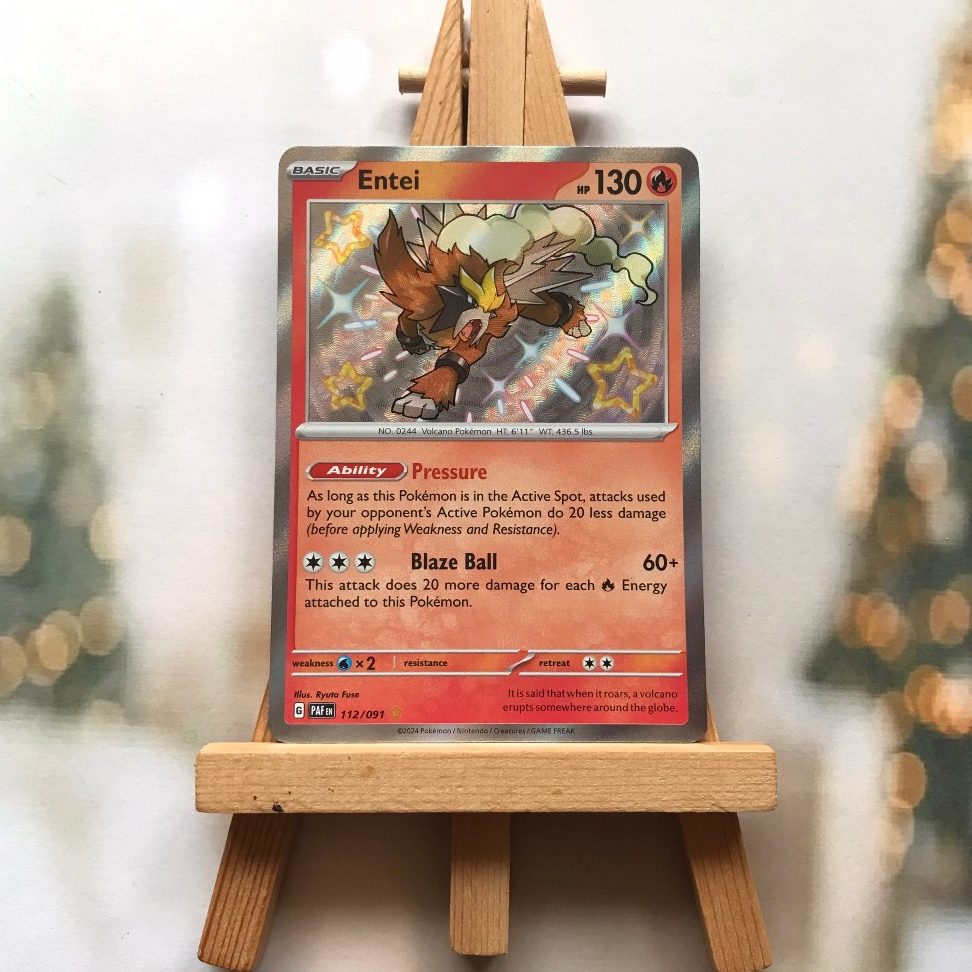 Thẻ hình Pokemon Entei 112/091 - Lá bài Scarlet & Violet: Paldean Fates Shiny Rare tiếng Anh chính hãng