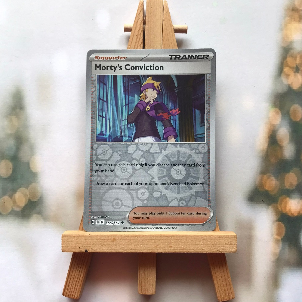 Thẻ hình Pokemon Morty's Conviction 155/162 - Lá bài lẻ Temporal Forces Uncommon Reverse Holo tiếng Anh chính hãng