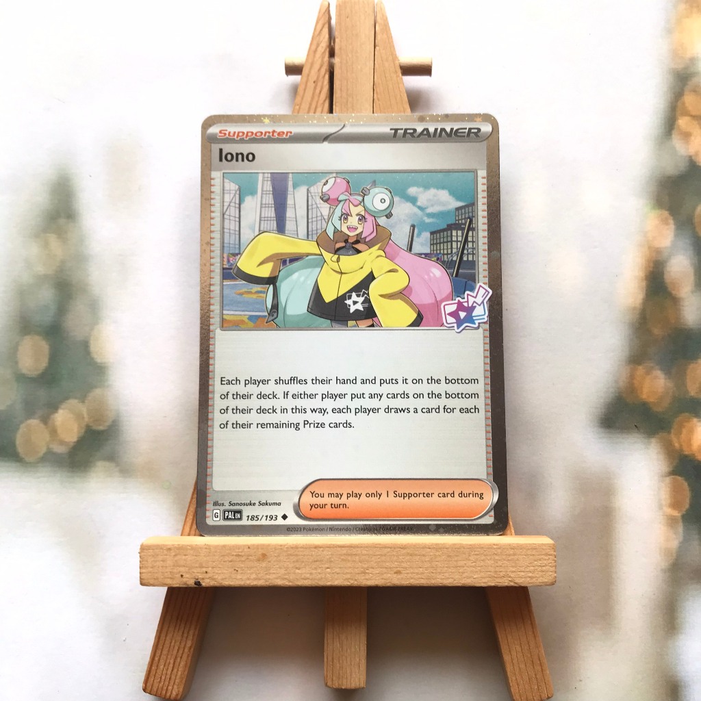 Thẻ hình Pokemon Iono 185/193 - Lá bài Scarlet & Violet: Paldea Evolved Uncommon Reverse Holo Promo tiếng Anh chính hãng