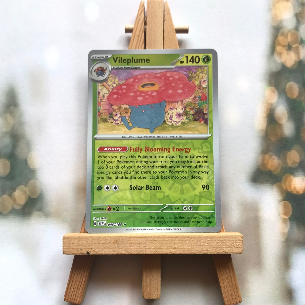 Thẻ hình Pokemon Vileplume 045/165 - Lá bài Scarlet & Violet 151 Rare Reverse Holo tiếng Anh chính hãng