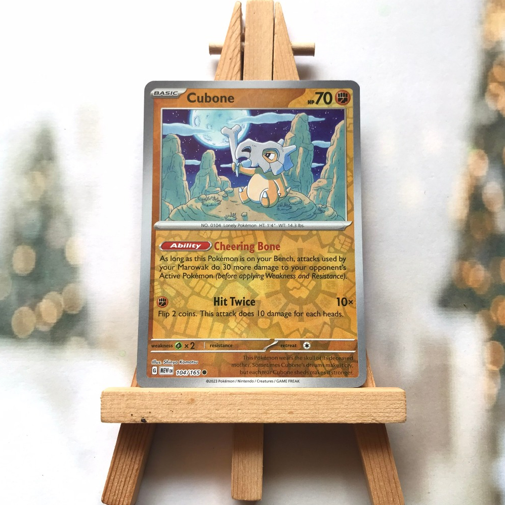 Pokemon Cubone - 104/165 - Common Reverse Holo