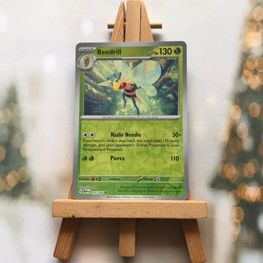 Thẻ hình Pokemon Beedrill 015/165 - Lá bài Scarlet & Violet 151 Rare Reverse Holo tiếng Anh chính hãng