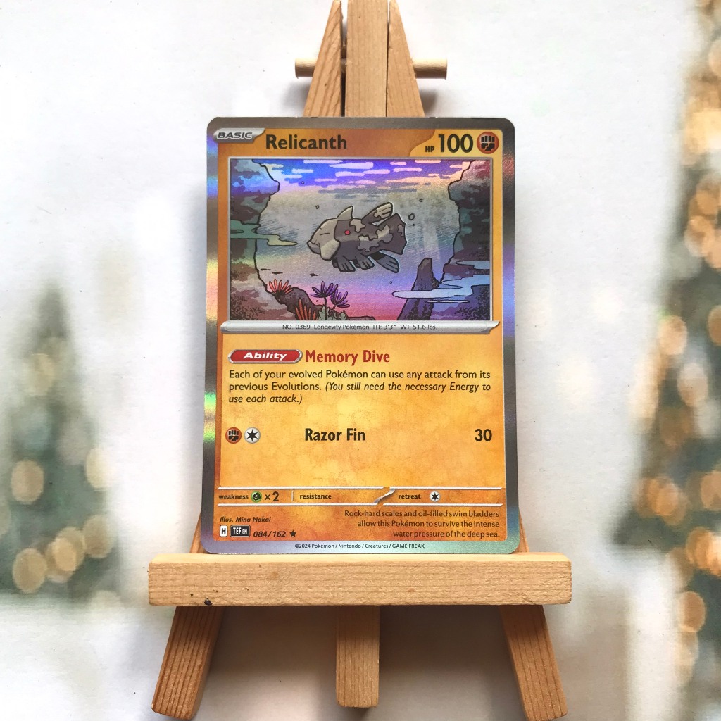 Thẻ hình Pokemon Relicanth 084/162 - Lá bài lẻ Temporal Forces Holo Rare Reverse Holo tiếng Anh chính hãng