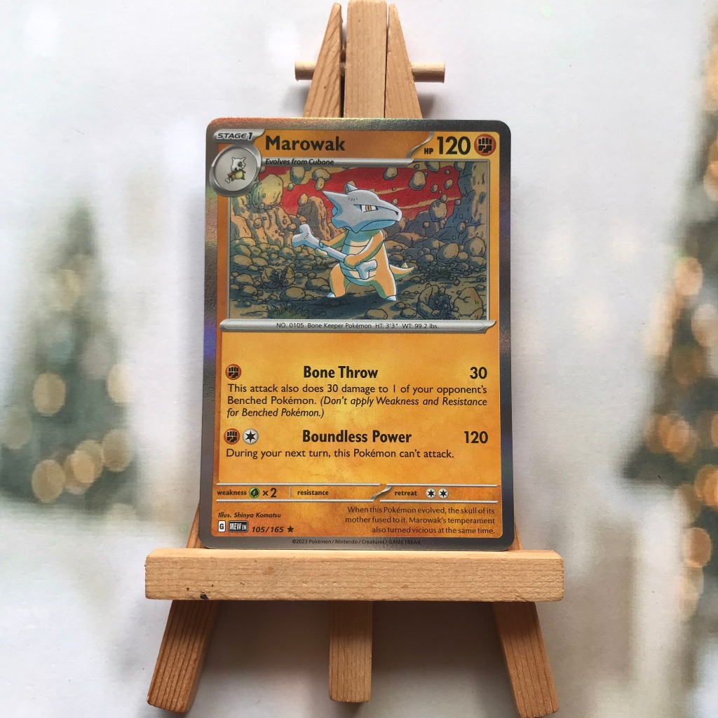 Thẻ hình Pokemon Marowak 105/165 - Lá bài Scarlet & Violet 151 Rare Reverse Holo tiếng Anh chính hãng