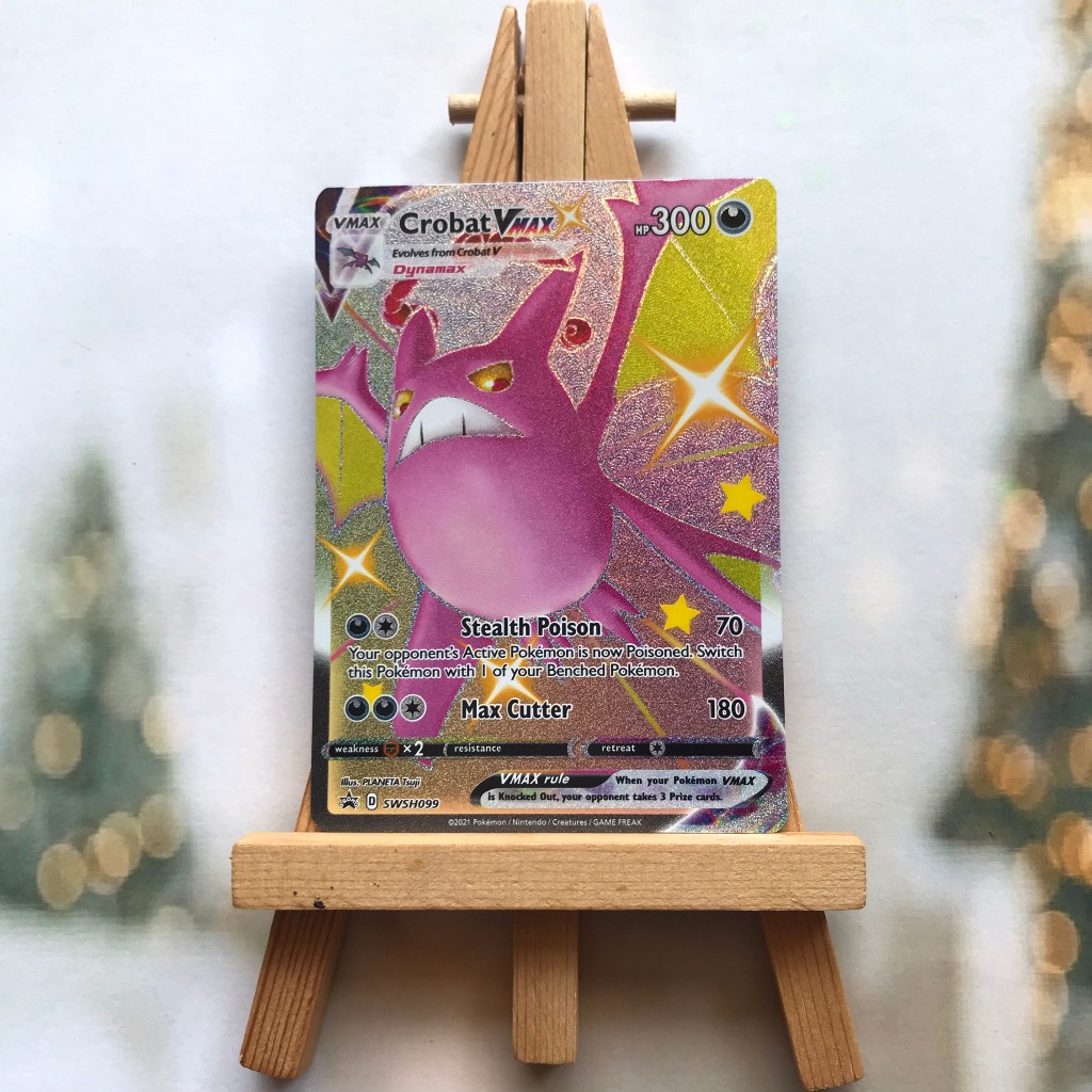 Thẻ hình Pokemon Crobat VMAX SWSH099 - Lá bài lẻ Shiny Promo tiếng Anh chính hãng