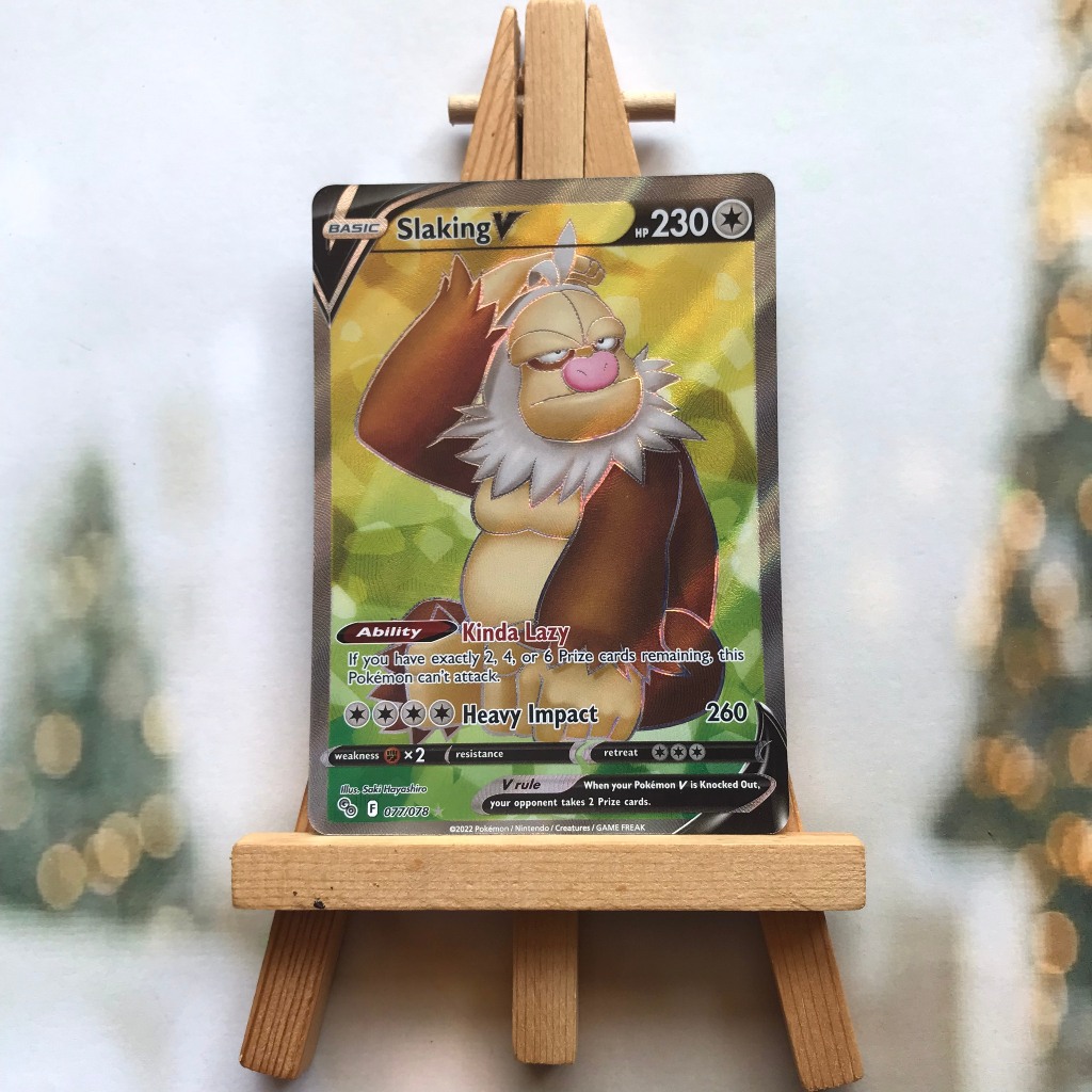 Thẻ hình Pokemon Slaking V 077/078 - Lá bài lẻ Full Art Ultra Rare tiếng Anh chính hãng