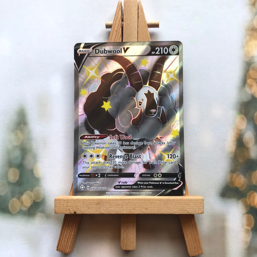 Thẻ hình Pokemon Dubwool V SV120/SV122 - Lá bài lẻ Shiny Rare tiếng Anh chính hãng