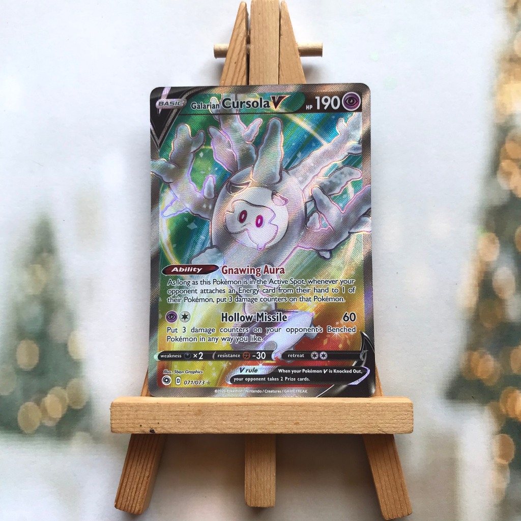 Thẻ hình Pokemon Galarian Cursola V 071/073 - Lá bài lẻ Full Art Ultra Rare tiếng Anh chính hãng