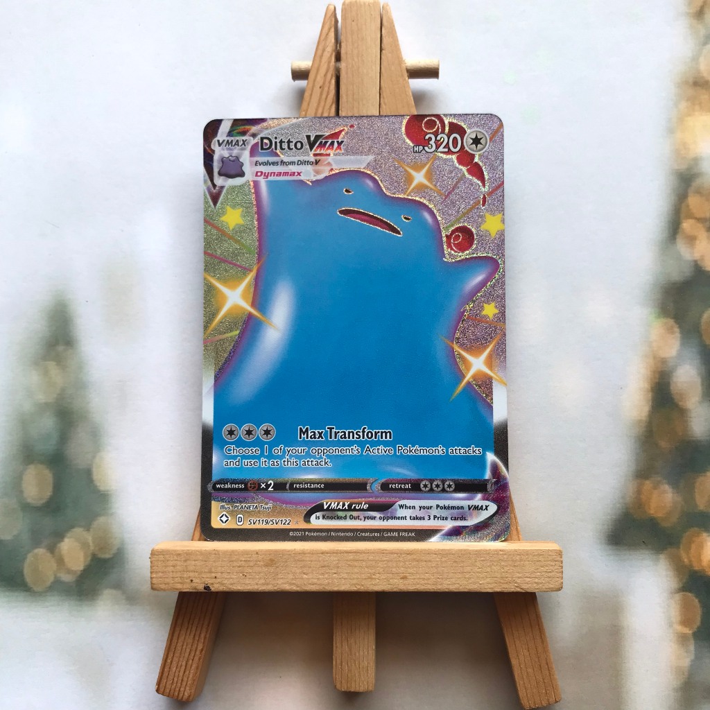 Thẻ hình Pokemon Ditto VMAX SV119/SV122 - Lá bài lẻ Shiny Rare tiếng Anh chính hãng