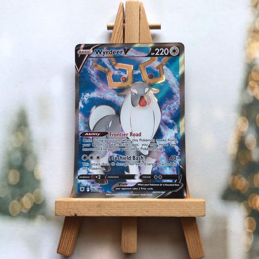 Thẻ hình Pokemon Wyrdeer V 180/189 - Lá bài lẻ Full Art Ultra Rare tiếng Anh chính hãng