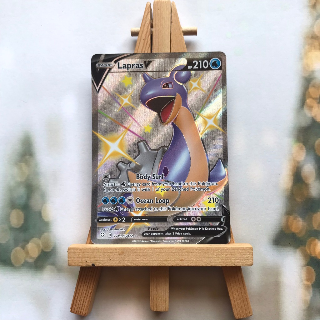 Thẻ hình Pokemon Lapras V SV110/SV122 - Lá bài lẻ Shiny Rare tiếng Anh chính hãng
